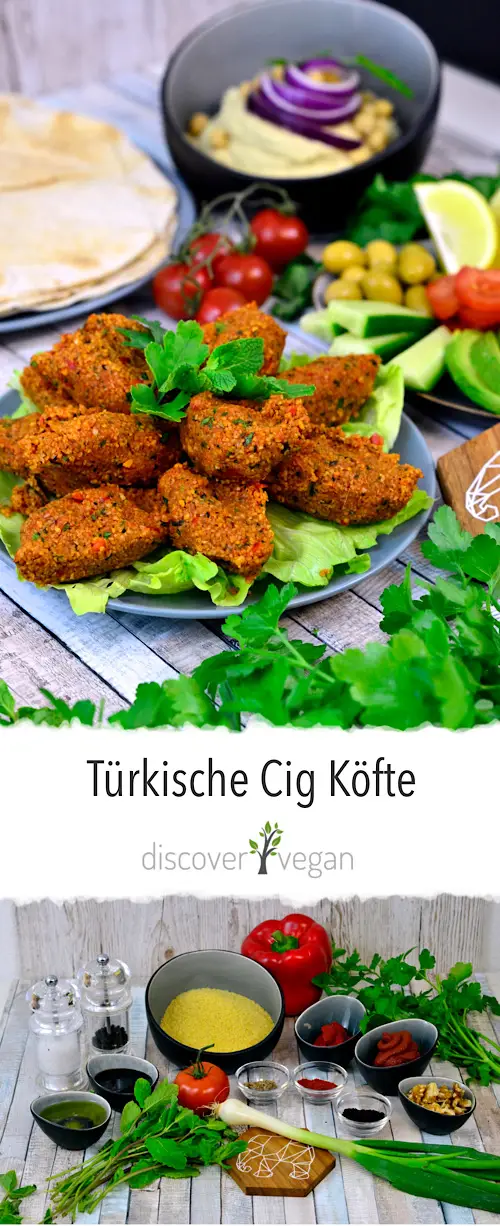 Türkische Cig Köfte - vegane Bulgur-Frikadellen
