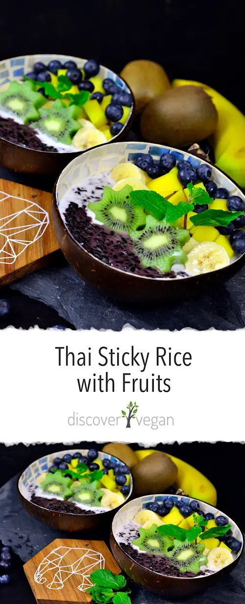 Thai Sticky Rice with Mango and fresh fruits
