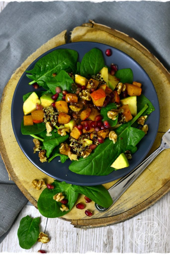 Pumpkin and spinach quinoa salad