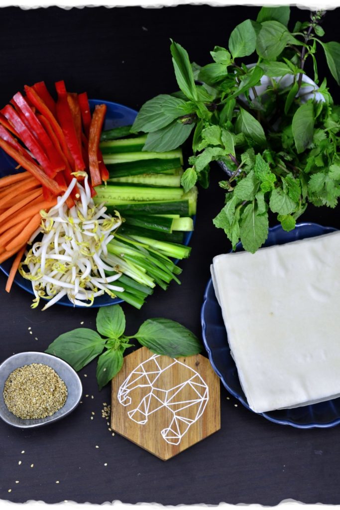 Zutaten für Thailändische frische Frühlingsrollen