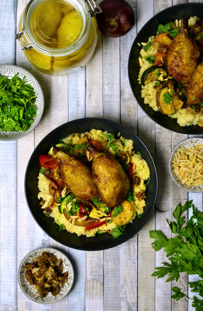 Vegane Hähnchenschenkel mit Marokkanischem Couscous