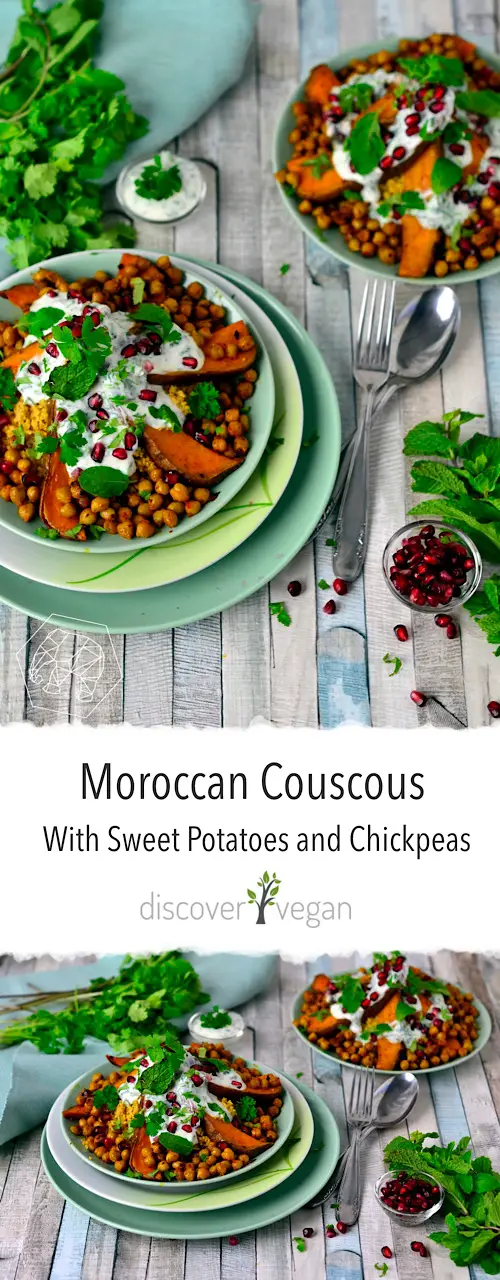 Moroccan Couscous with sweet potatoes and chickpeas