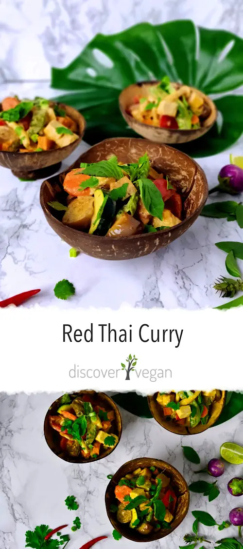 Vegan Red Thai Curry with Tofu and Vegetables