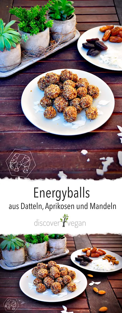 Energyballs aus Datteln, Aprikosen und Mandeln