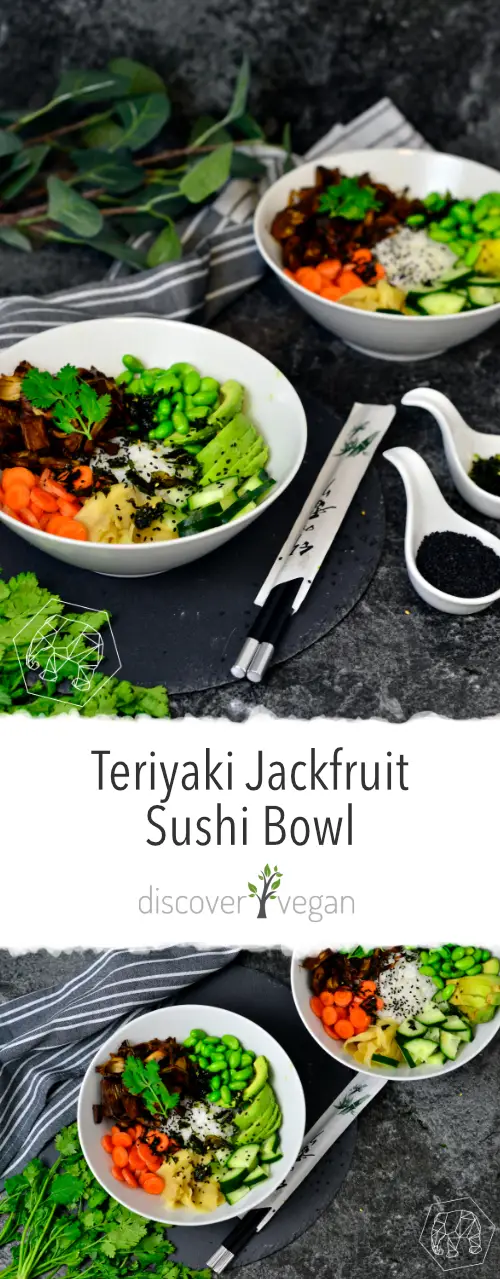 Vegan Teriyaki Jackfruit Sushi Bowl