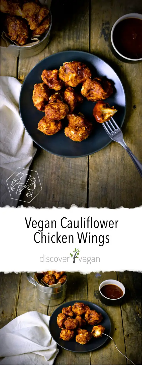 Vegan Chickenwings made of Cauliflower, cauliflower wings with a crisp coating
