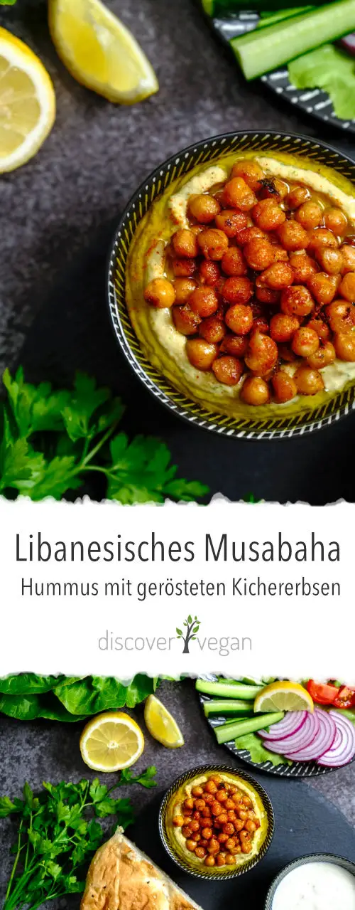 Libanesisches Musabaha - Hummus mit Kichererbsen