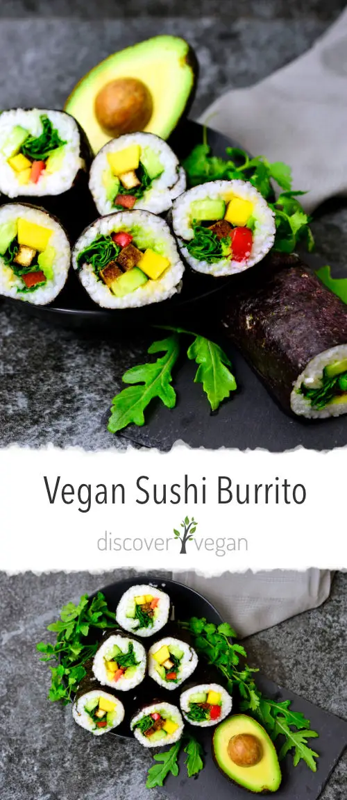 Sushi Burritos with Tofu, Avocado and Mango - Discover Vegan
